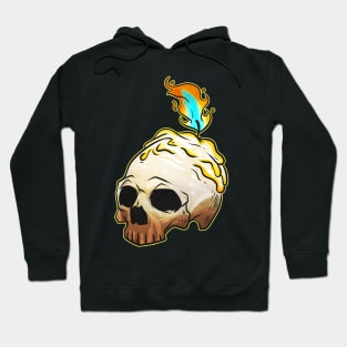 Skull With Burning Candle On Top Esotheric Halloween Hoodie